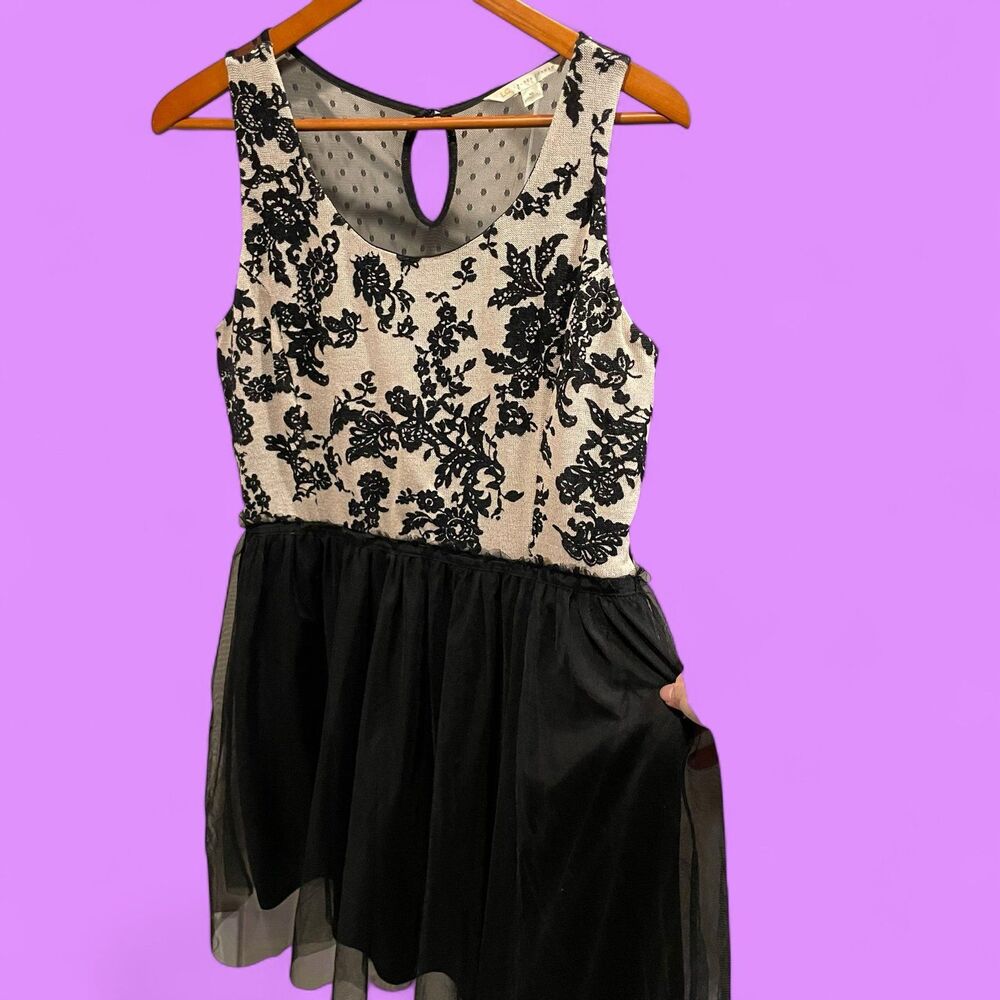 Cute whimsigoth mesh tulle skirt stretchy sweater mini dress Lauren Conrad